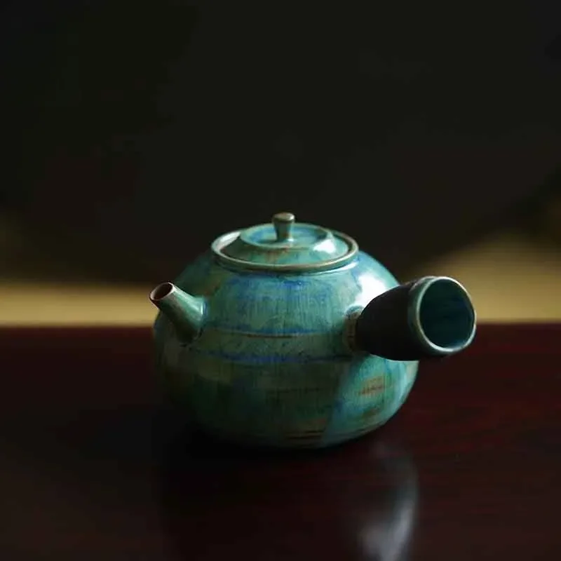 Wabi Sabi Red Lacquer Tea Stove Portable Charcoal Burner for Side Handle Teapot Courtyard Picnic Brewing Set Anti Scald