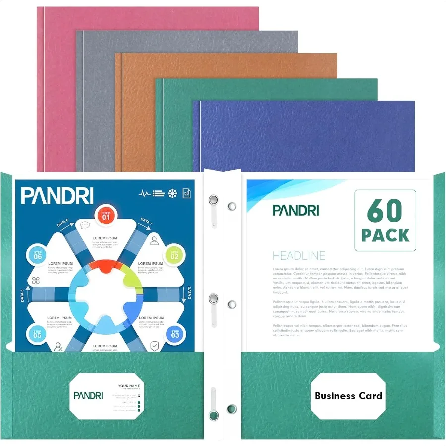 

Two Pocket Folders 60 Pack Two Pocket Folders with Prongs 2 Pocket 3 Prong Folders Designed for Office and Classroom Letter Siz