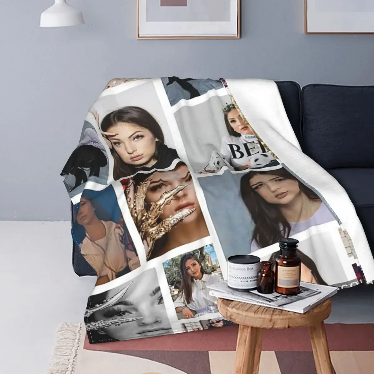 

Plaid Baby Blankets Sofa Cover Flannel Print 3D Print Fashionable Beauty Thin Throw Blankets for Sofa Car Rug Piece