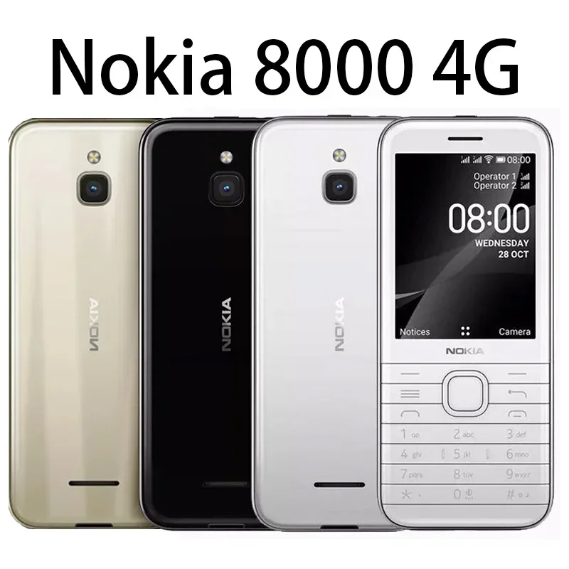 Nokia 8000 4G 1500mAh Phone CPU Qualcomm Snapdragon 210 Battery capacity Original phone