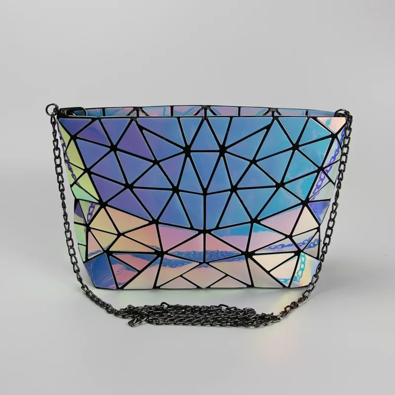 

Светящаяся сумка через плечо неправильной формы с геометрическим рисунком, женская универсальная сумка через плечо в японском стиле с ромбовидным узором, универсальная сумка через плечо