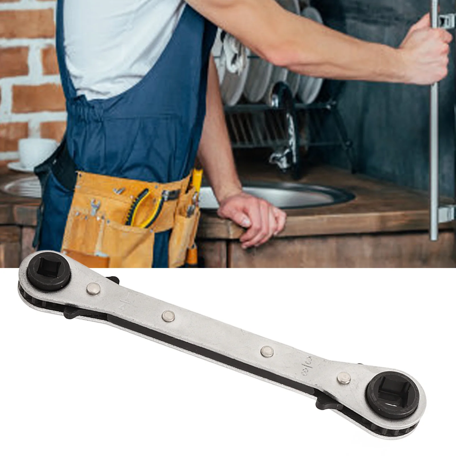 Ratcheting Service Wrench Refrigeration Reliable Wratchet Spanner Tool for Air Conditioning Repair Durable Service Wrench