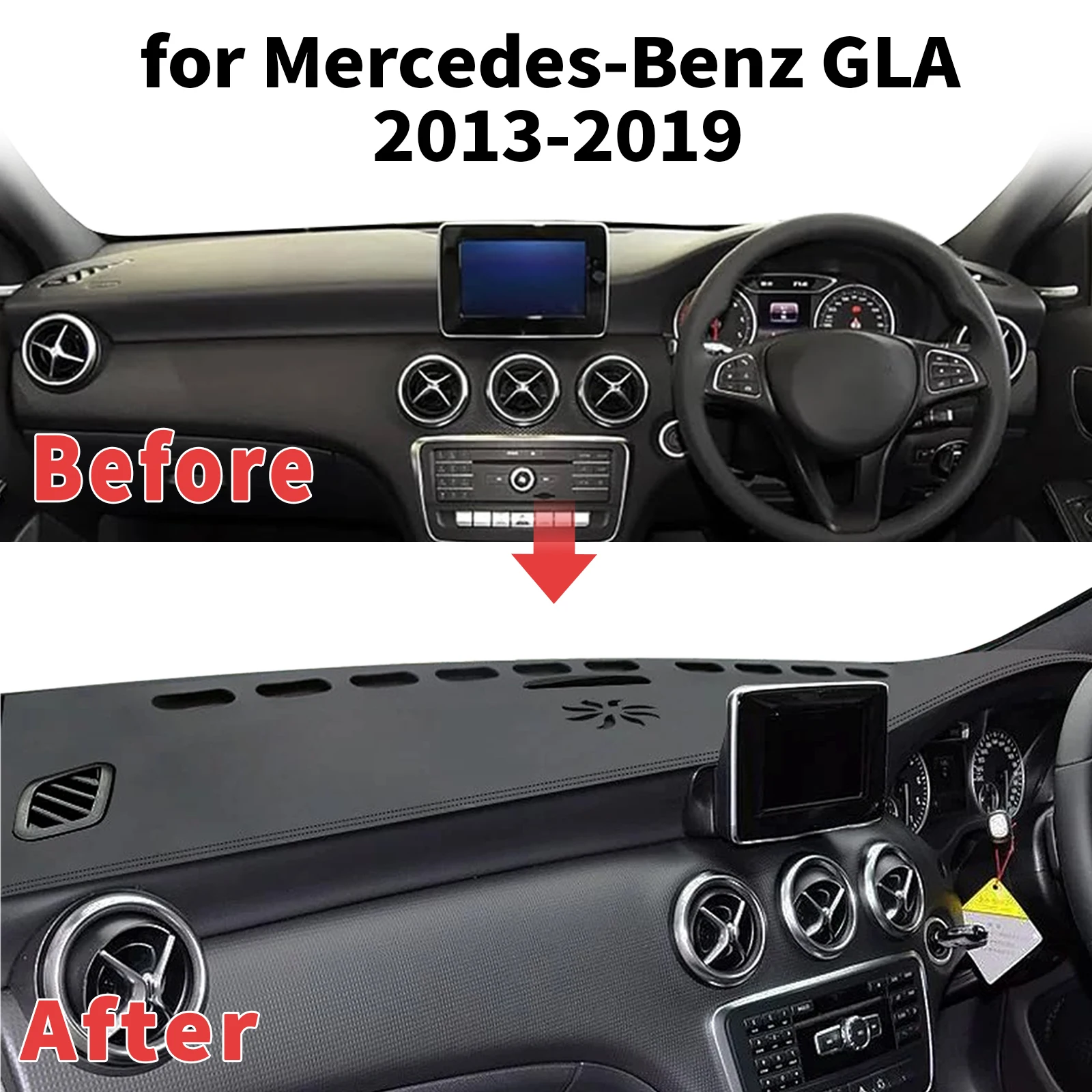 for Mercedes-Benz GLA 2013-2019 Coupé C117 X117 Dashboard Cover Sun Shade Protector Dashmat Anti-Glare UV Carpet Mat Dash Mat