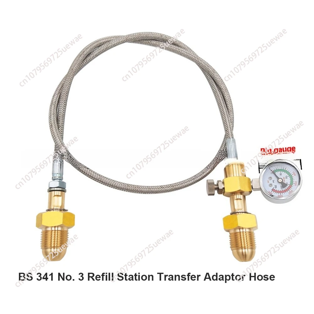 

for G 5/8" Connecting Hose For BS 341 Size 3 (UK) Argon Cylinders RefillStationTransfer Adaptor HoseStainless Steel Braided Hose