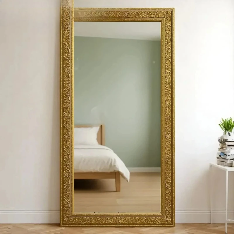 

Зеркало в полный рост в стиле ретро, золотое, для гостиной, спальни, в стиле средневекового замка