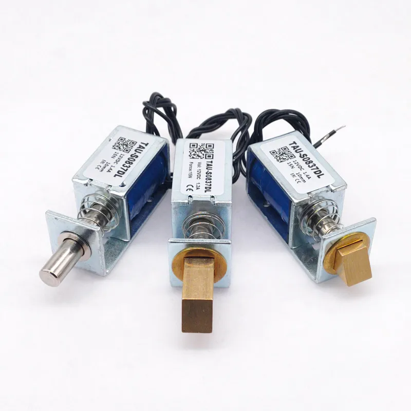 1 szt. TAU-S0837DL DC 6V 12V 24V zamki elektryczne elektromagnes skok 10mm zamek magnetyczny do zamka drzwi szafki — zdjęcie 3