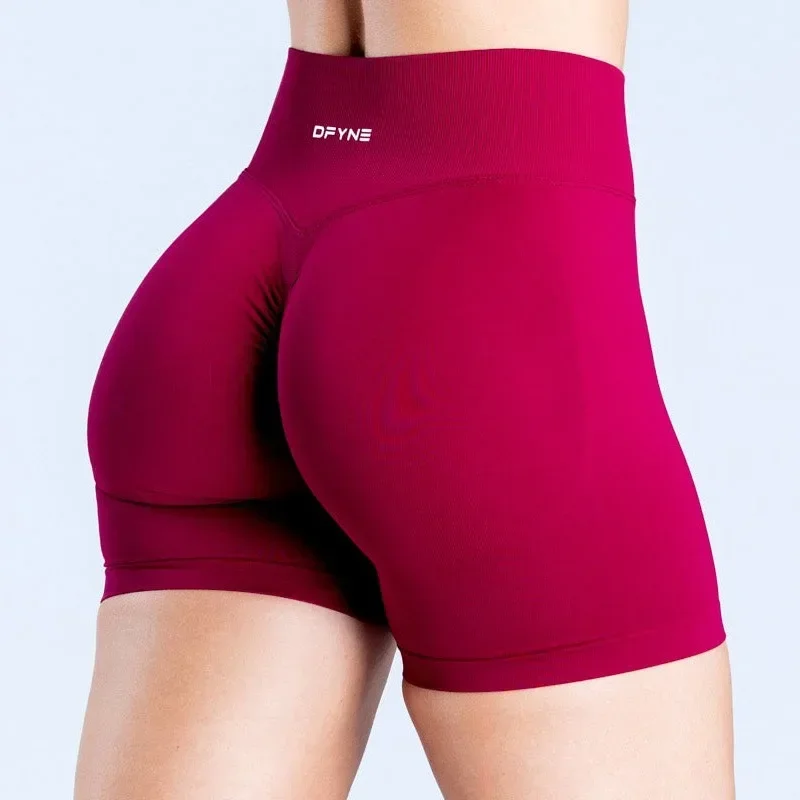 

Dynamic Shorts Logo-DFYNE Low Waist Seamless Yoga Shorts Scrunch Bum Gym Tight Workout Biker Short Stretch Fitness Clothing