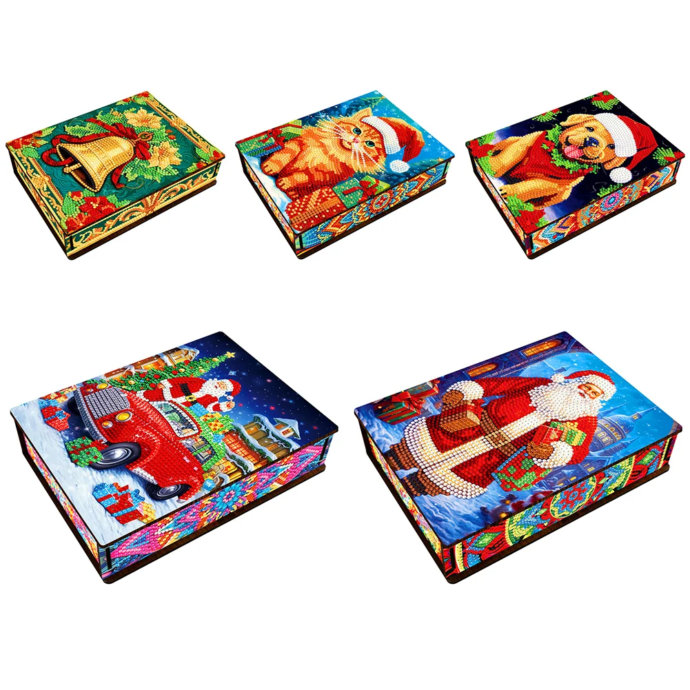 

Christmas Diamond Painting Storage Containers Xmas Cat Diamond Painting Organizer Santa Bead Organizer for Diamond Art DIY Craft
