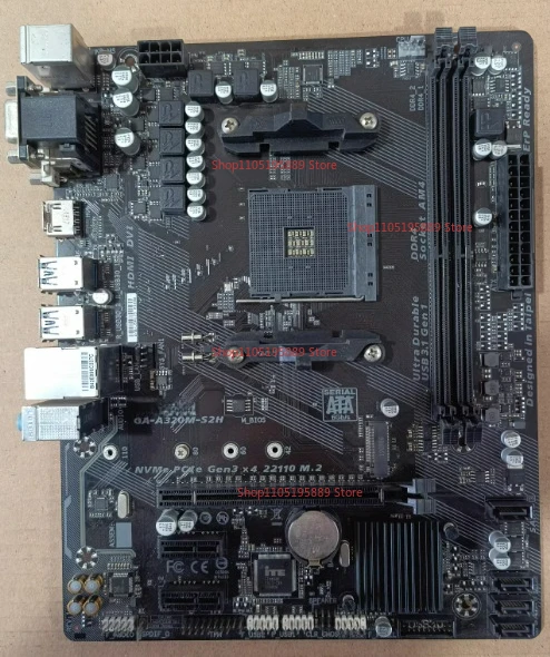 

Материнская плата Gigabyte A320M-S2H, поддержка процессоров AMD 1-5 поколений, интерфейс AM4, память DDR4, интерфейс NVMe M.2