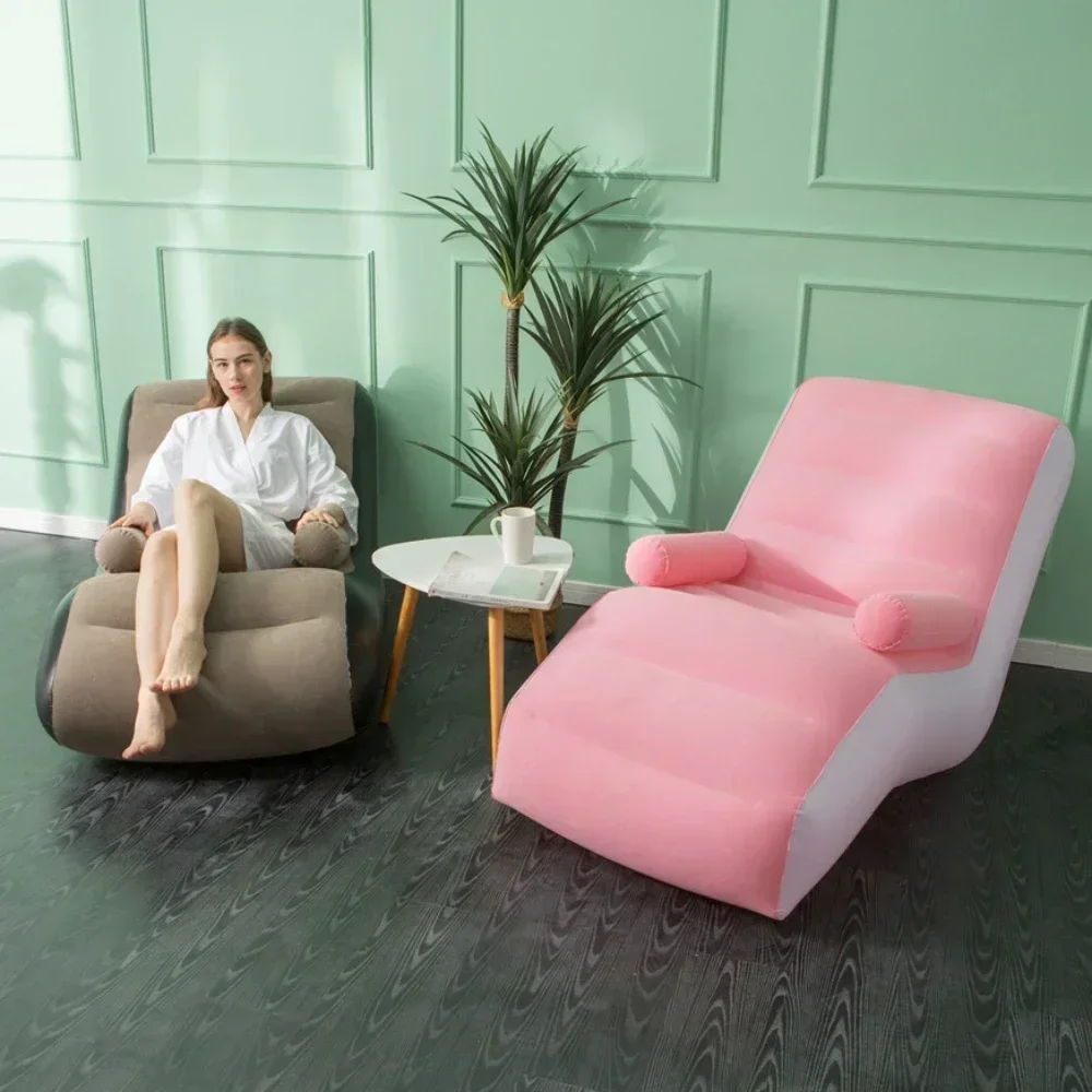 S-Shape Inflatable Sofa with Armrest Lazy Sofa Chair for Lunch Break Indoor Leisure Living Room Air Bench Home Furniture
