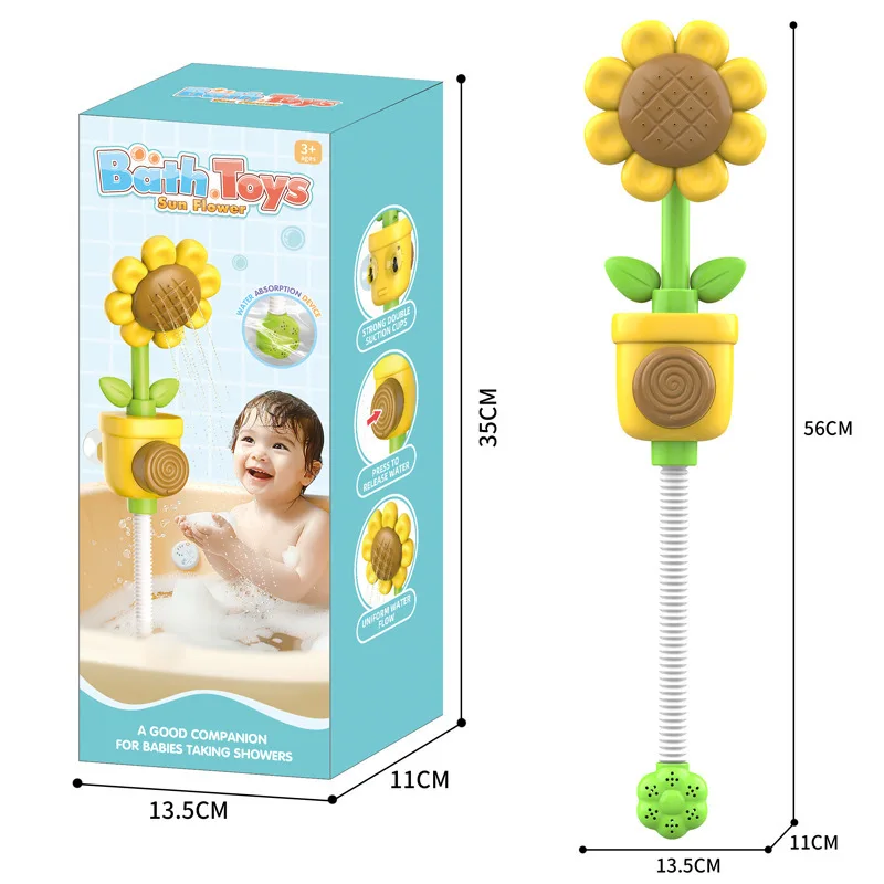 Sonnenblumen Dusche Baby Kinder Bad Spielzeug Pool Wasser Spray Werkzeug Cartoons Sonnenblumen Jungen Mädchen Kinder Wasser Spielen Spielzeug Zubehör