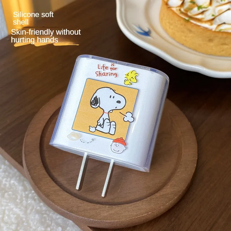 Snoopy USB Cable Protection for Iphone 18 20W Original Charger Protector Cover Cartoon Protective Data Line Spiral Winder gifts