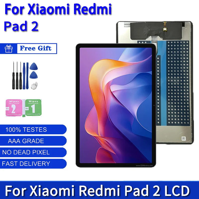 

11“inch For Xiaomi Redmi Pad 2 Display Touch Screen Digitizer Panel Assembly 25040RP0AG, 25040RP0AI Display Screen