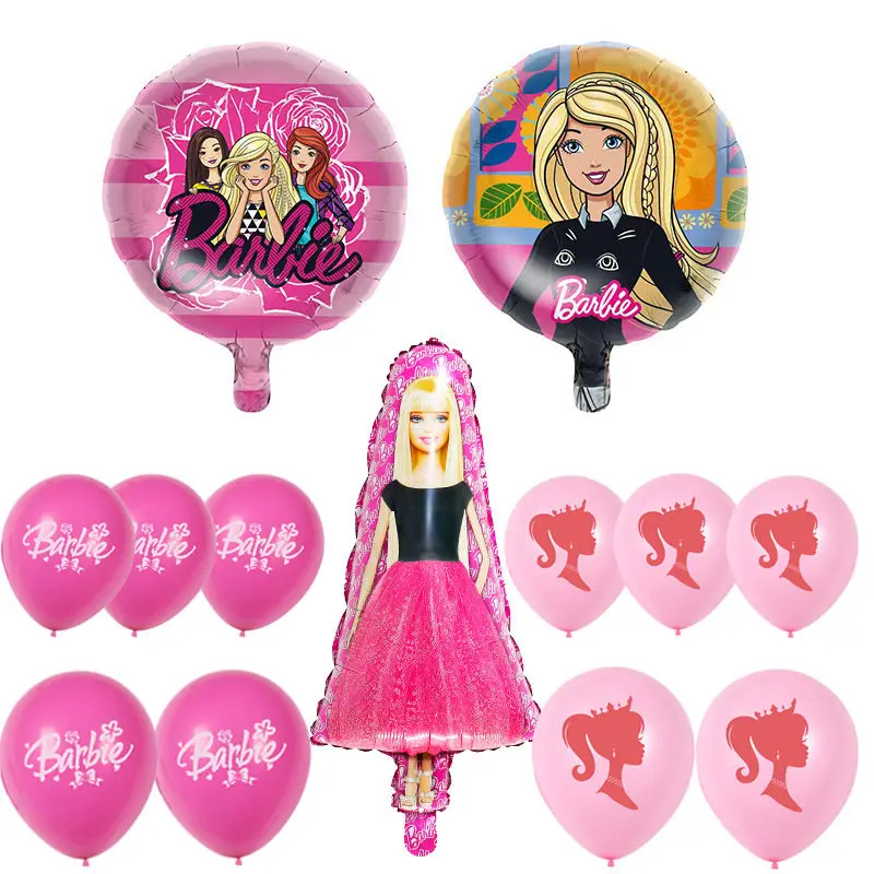 

Barbie Balloon Girl Pink Latex Balloons For Barbieed Theme Party Birthday Wedding décoration anniversaire barbie Helium Balloon