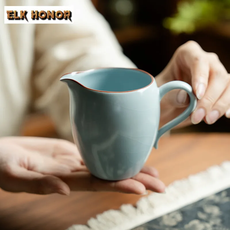 

260ml Azure Ru Kiln Tea Pitcher Divide Tea Cha Hai Dispenser Justice Cup Kung Fu Tea Fair Mug Tea Items Decoration Accessories