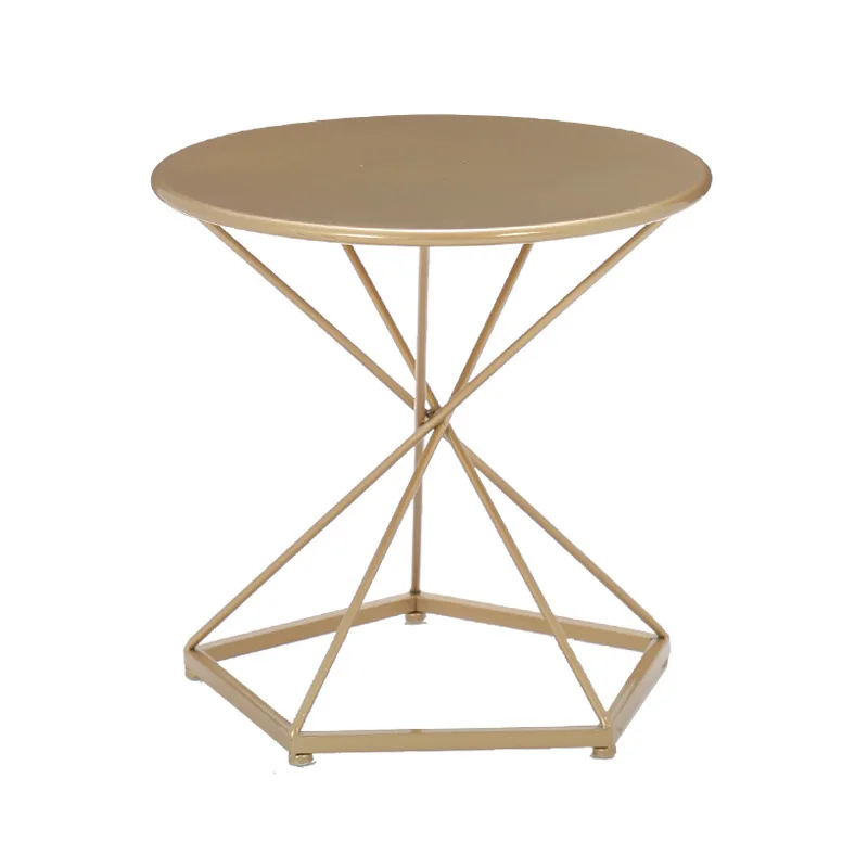

Balcony small coffee table round wrought iron mini small apartment round table light luxury creative modern simple sofa