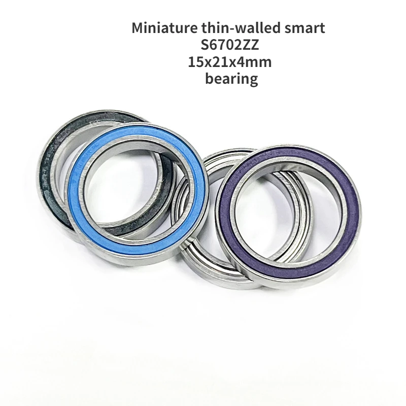 Miniature thin-walled smart locks beauty instrument bearing S6702ZZ 15x21x4mm motor stainless steel   retaining rings