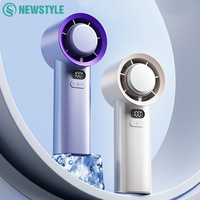Handheld Air Cooling Mini Turbo Jet Fan 4000mAh 100 Speeds Adjustable Protable Ice Compress Fans for Outdoor High Speed Cooling