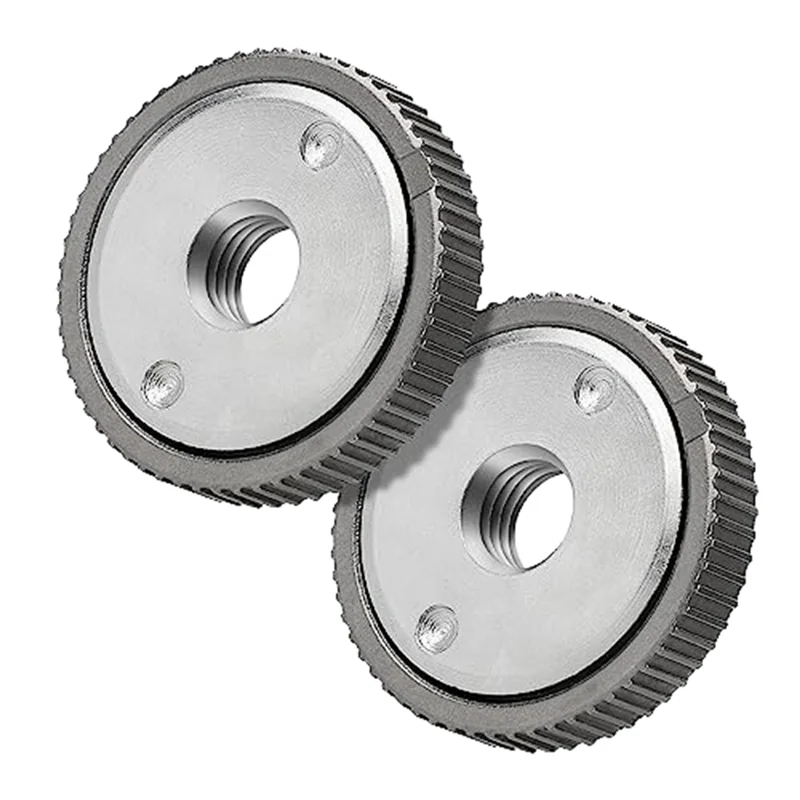 

2PCS Angle Grinder Pressure Plate, M14 Quick Release Angle Grinder Clamping Flange Nut-Silver