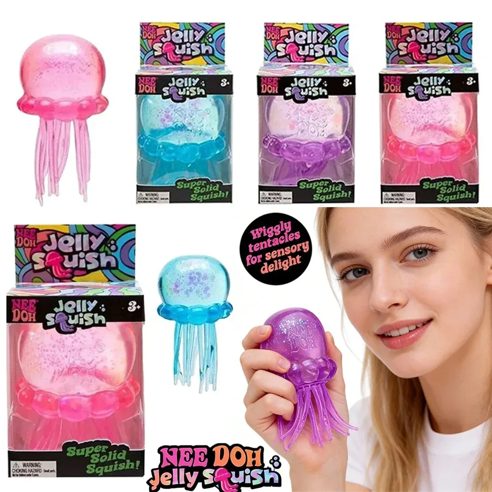 Juguete antiestrés de goma suave con textura de gelatina transparente, formato de agua líquida, efectos musicales y recuperación lenta