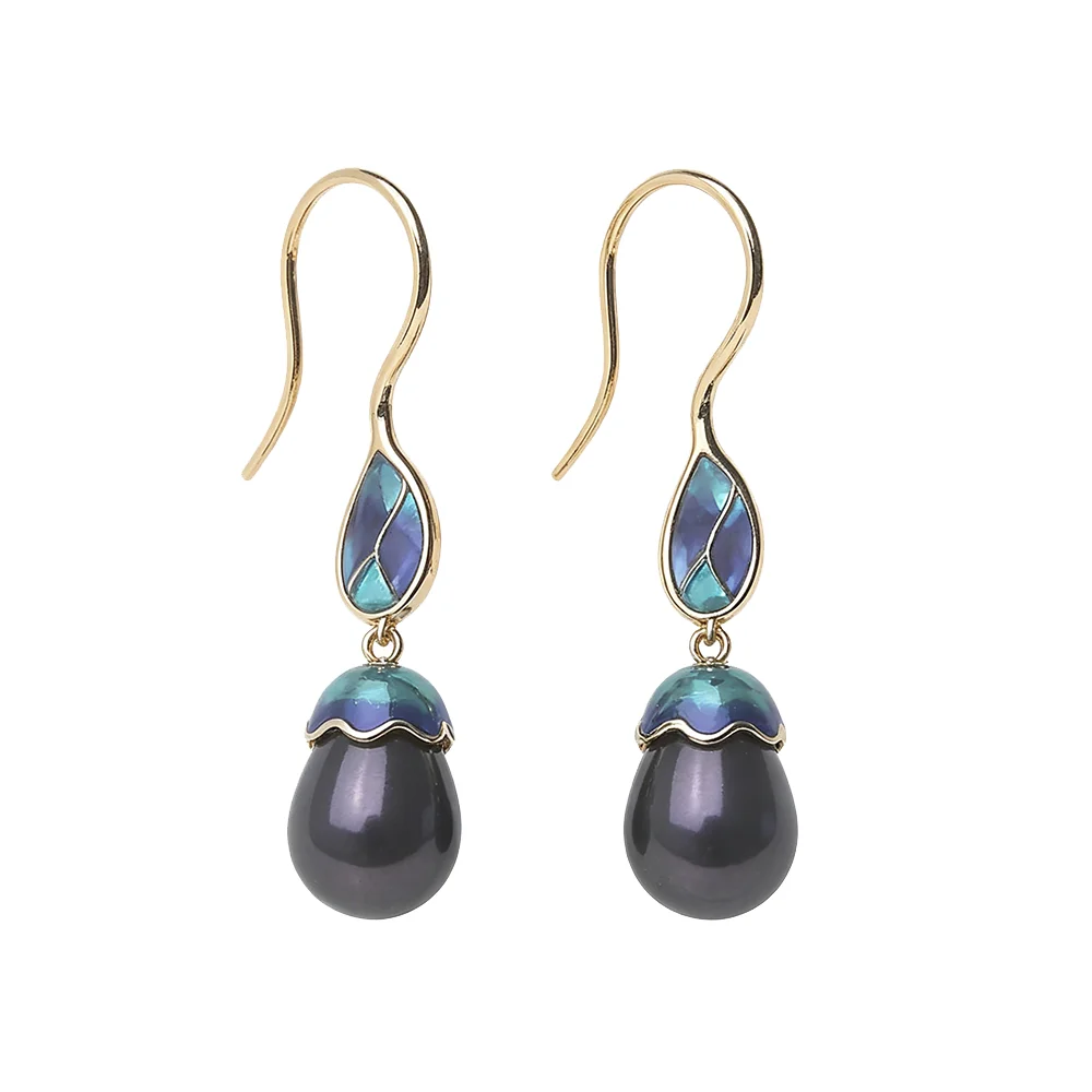 

Genuine Natural Freshwater Black Pearl Earring Woman,Wedding Luxury Silver 925 Pearl Earrings Jewelry Wife Birthday Gift Pink