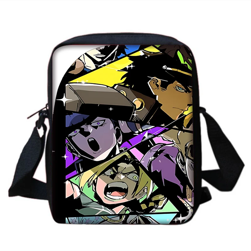 Jongens Meisjes Jojo 'S Bizarre Avontuur Bedrukte Schouder Messenger Bag Kind Casual Handtas Mannen Vrouwen Telefoon Tas Boodschappentas