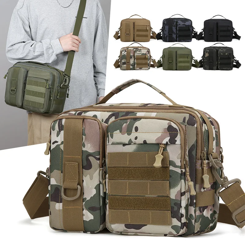 Tactical Sling Shoulder Bag Men Molle Trekking Handbag Waterproof Camping Hiking Fishing Crossbody Bag Outdoor Travel Pack
