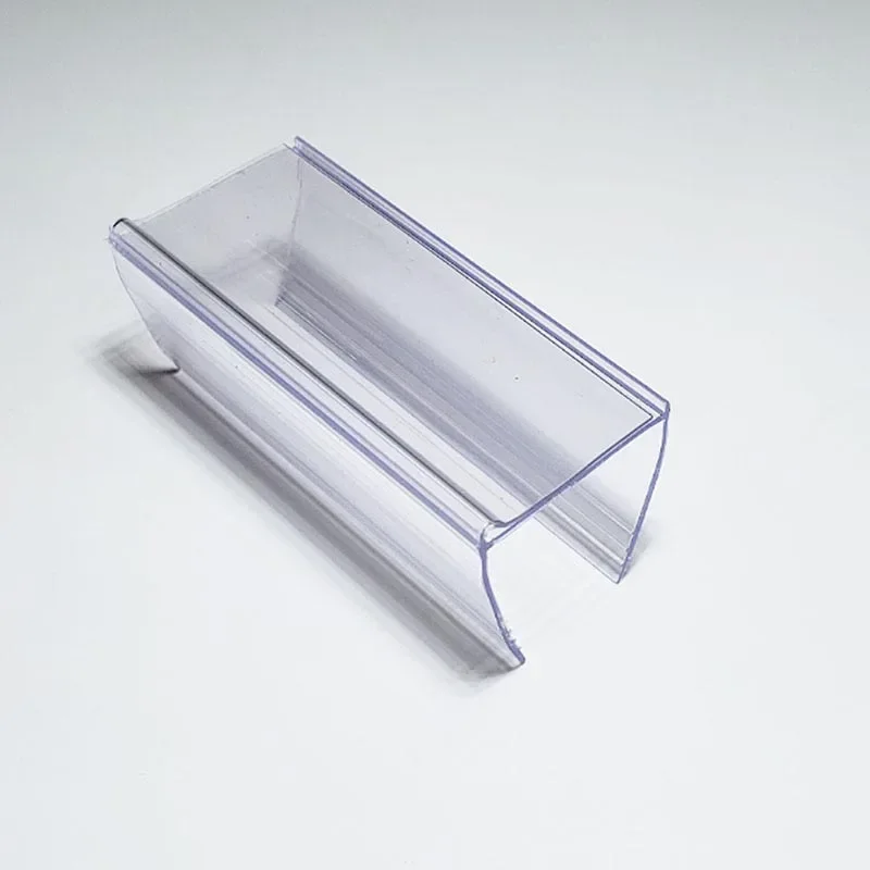 Bande de données de montage d'étagère en bois, pince d'affichage de signe, porte-étiquette supérieur, 100 pièces