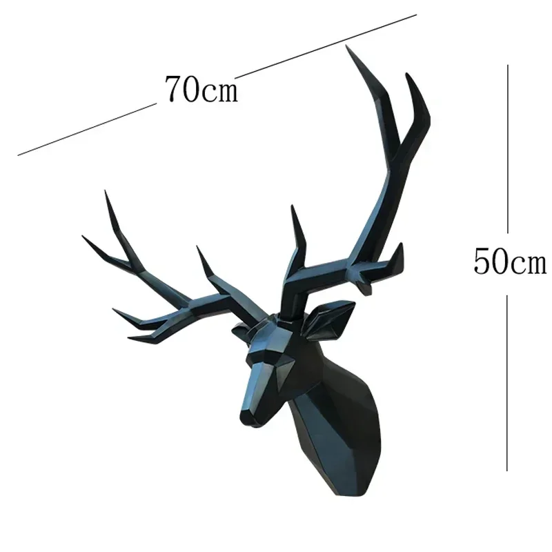 [Crafts] Super Big Home Decor Accessories 3D Deer Statue Animal head Figurine Wall Hanging Art Decoration Wedding Room Ornament