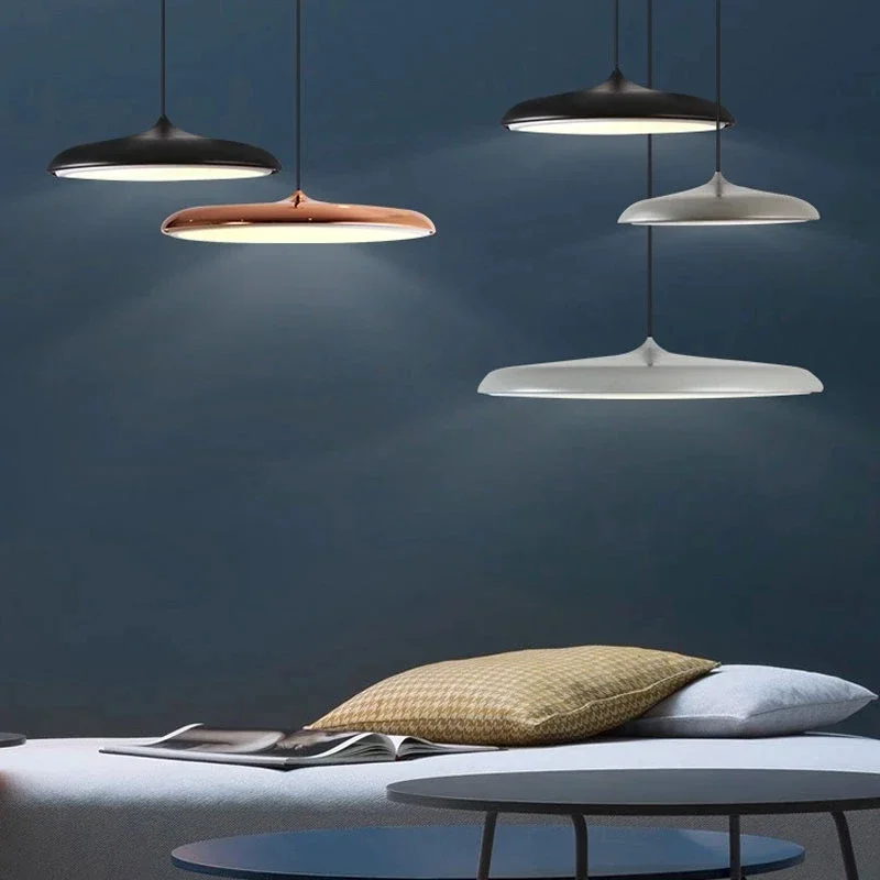 الشمال مصمم قلادة LED مصابيح الحد الأدنى ديكور جولة لطاولة الطعام المطبخ جزيرة الثريا ديكور المنزل تركيبة إضاءة #5