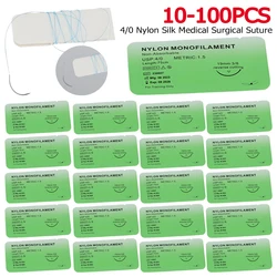 10-100Pcs 4/0 Medical Surgical Suture Nylon Silk Polypropylene Polyester Monofilament Thread Suture Suture Teaching Exercises