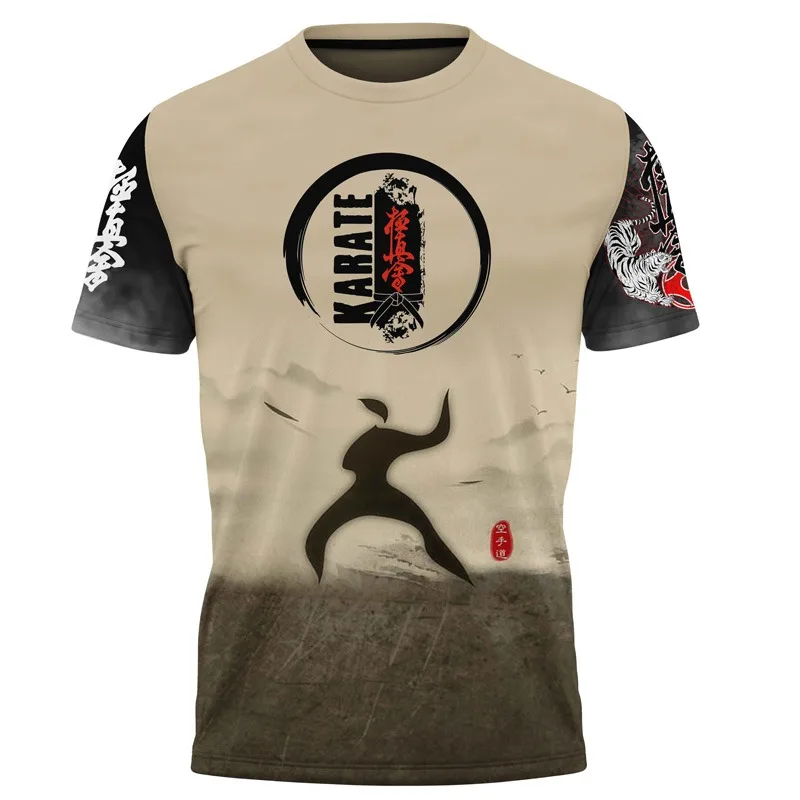 Men Karate Martial Arts T-Shirt, Quick Dry & Breathable. Great for Dojo Training, Sparring Practice and Karate Fan Outings