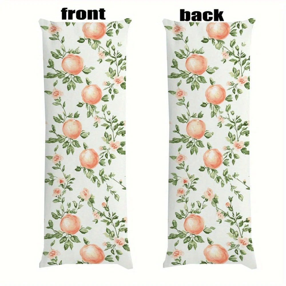 1pc Abstract Peach Blossom Harmony Long Body Pillowcase, Anime Vintage Style, Soft Large Zipper Pillow Cover, Bedding Decoration