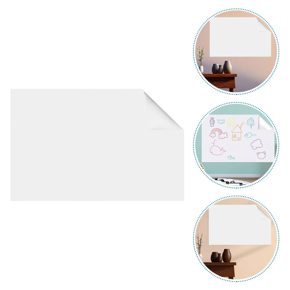 2Pcs Reusable Erasable Whiteboard Stickers PP Material Static Cling Technology Smooth Writing Surface Wall School