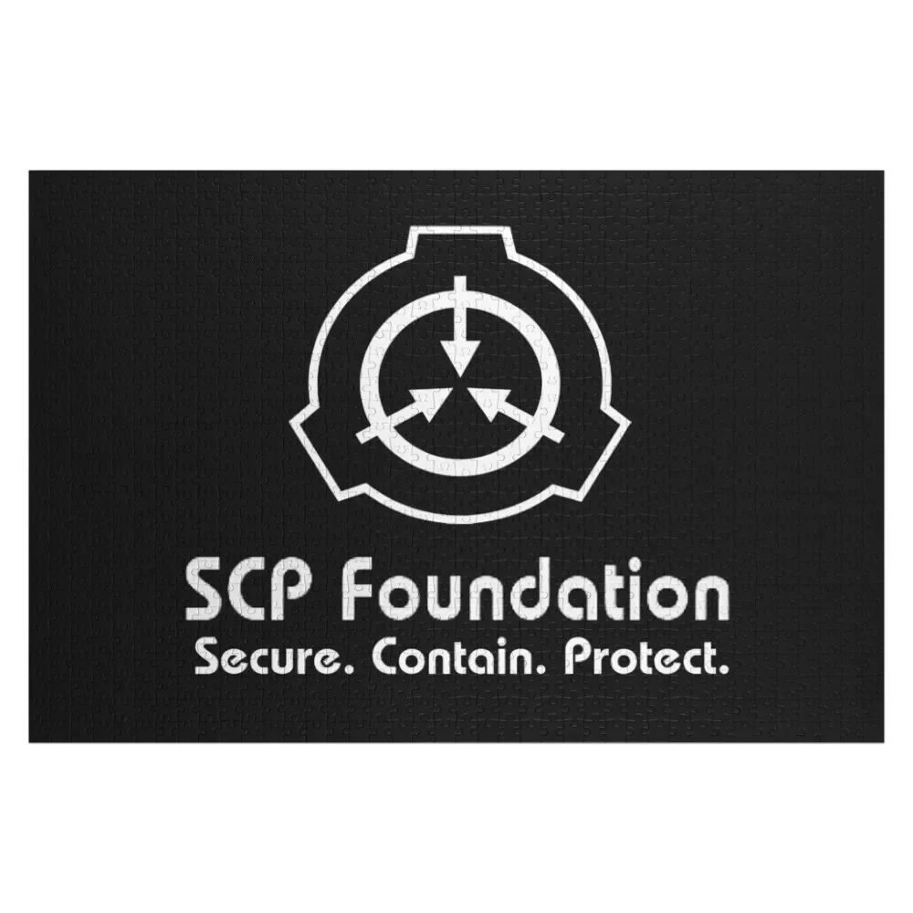 SCP Secure. Contain. Protect (Black) Jigsaw Puzzle Personalised Toys Picture Woodens For Adults Custom Wooden Gift Puzzle