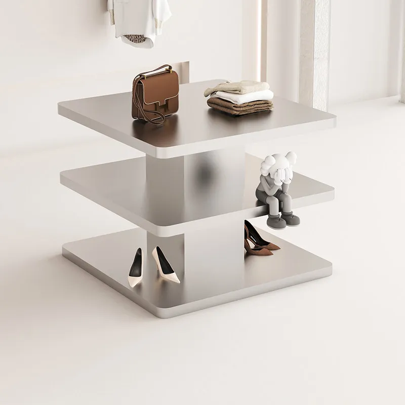 

Стол-витрина из нержавеющей стали для демонстрации ювелирных изделий и сумок в магазине одежды, модель Nakajima