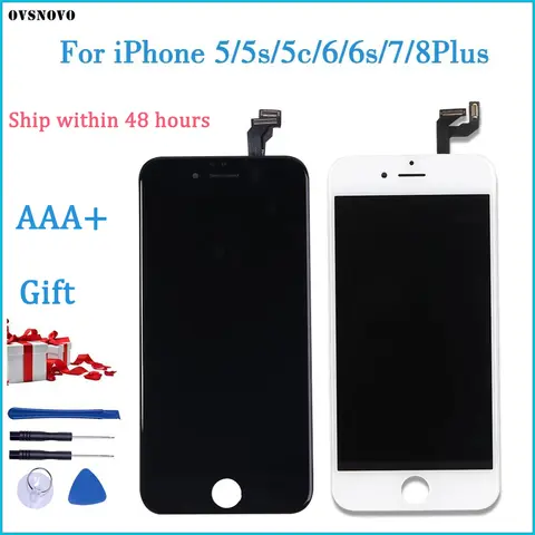 AAA+++ Quality For iPhone 5 5s 5c 6 7 LCD Display Touch Screen For 6s 7 8 Plus SE 100% Brand New LCD Digitizer tempered+Gifts