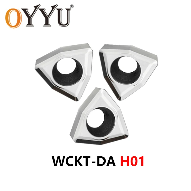 

OYYU WCKT030208 WCKT040208 WCKT050308 WCKT06T308 WCKT080412 DA D01 U Drill Carbide Inserts For Aluminum CNC Tools Holder WCKT
