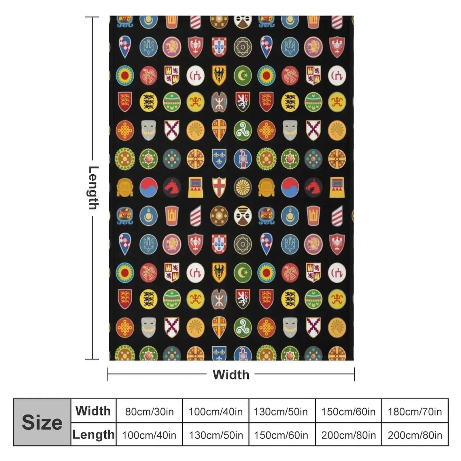 Civilizations emblems Throw Blanket Multi-Purpose Bed Fashionable Custom Stuffeds Blankets