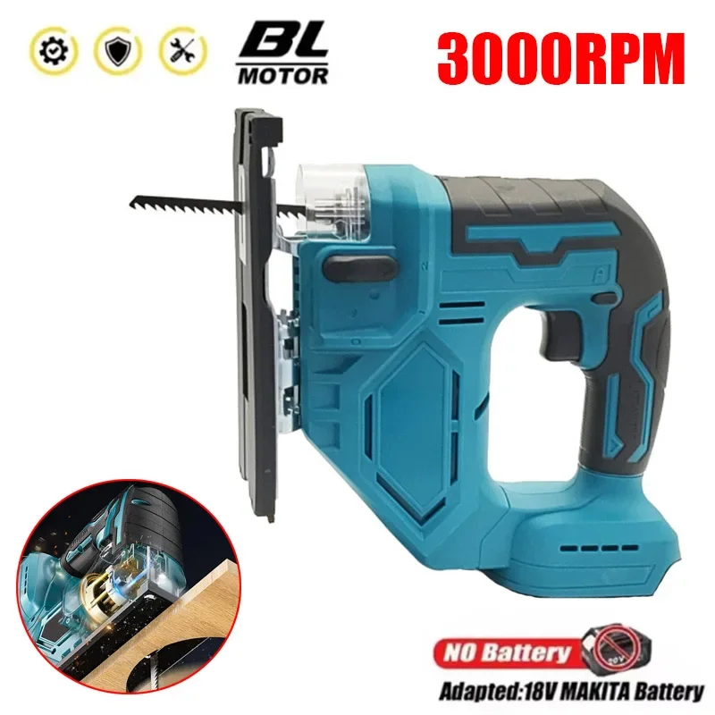 

3000RPM Electric Curved Saw Cordless Jig Saw Portable Multifunction Carpenter Power Tool for Makita 18V Battery