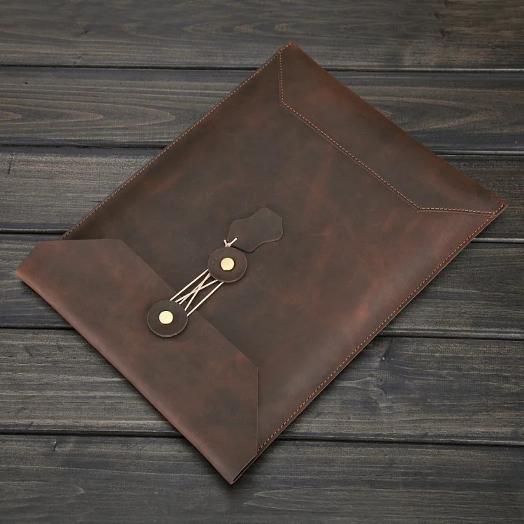 Echt Leer A4 Document Zak Officiële Handheld Verticale Data Collection Zak Informatie Bestand Zak