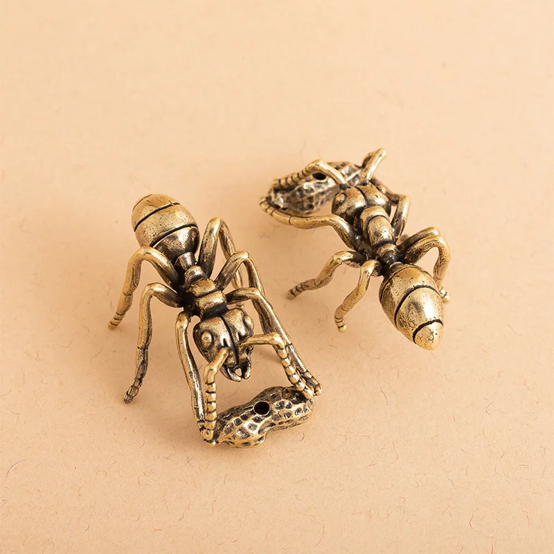 Brass Ant Accessoires Miniatures Solid Incense Insertion Retro Insect Desk Decoration Creative Craft Decorative Figurines