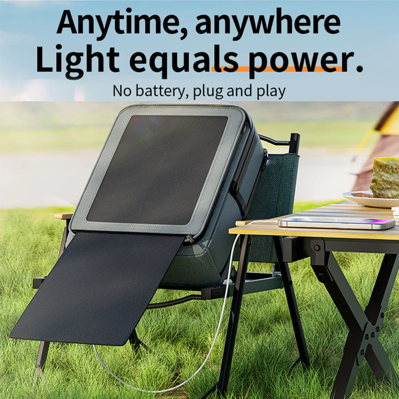 حقيبة ظهر خارجية لجميع المواسم بسعة 35 لتر، حقيبة ظهر تعمل بالطاقة الشمسية بقدرة 30 وات، سعة 35 لتر، طراز كاجوال للأعمال، تصميم حديث، استخدام متعدد المواسم #1