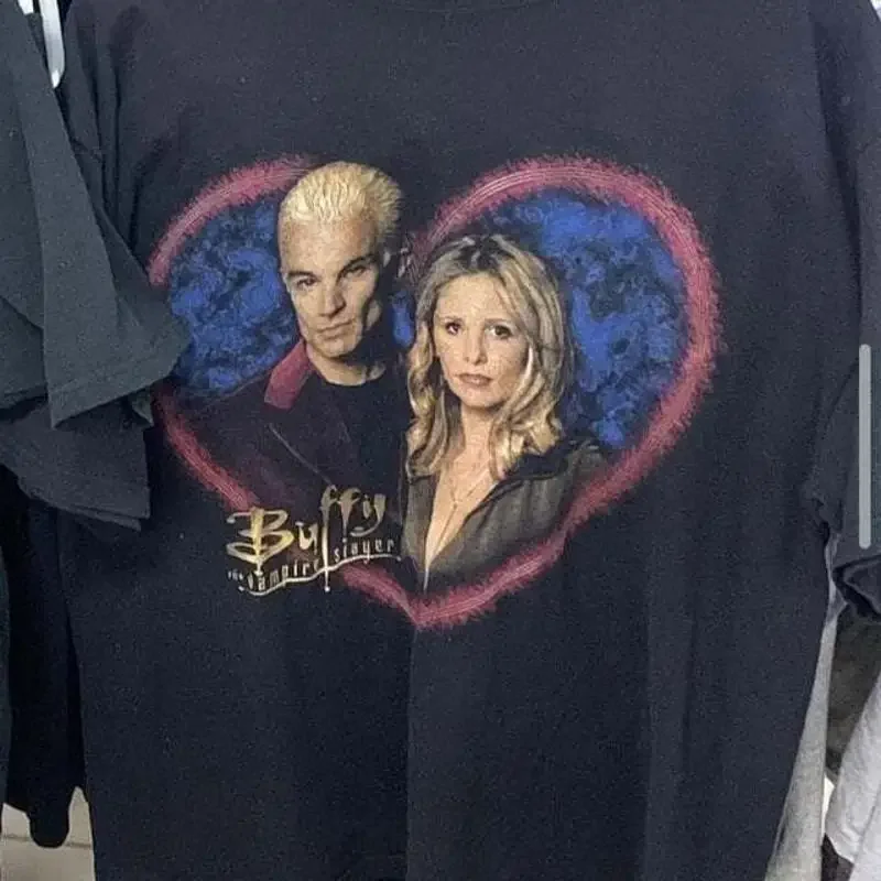 Remake Buffy The Vampire Slayer 90s black T shirt classic style vtg NH16840