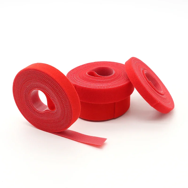 Cable Ties Reusable Loop Bundle Red Self Adhesive Nylon Strap Organizer Clip Wire Holder Management Fastening Tape DIY