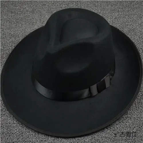 Michael Jackson Style Jazz Street Dance Hat Large Brim Performance Dance Cap Fashionable Couple Hats Street Style Polyester F...