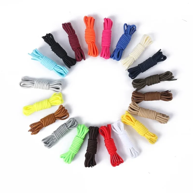 1 Pair Thick Round ShoeLaces 90cm/120cm Long fashion Boots Men And Women Climbing Sneakers Outdoor Shoes Shoelaces 15 Colors