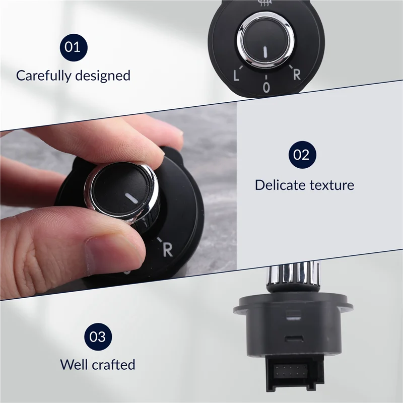 A57E-外装リアサイドミラースイッチ調整ノブ VW ポロ 6R 2011-2016 6RD 959 565B 6RD959565B