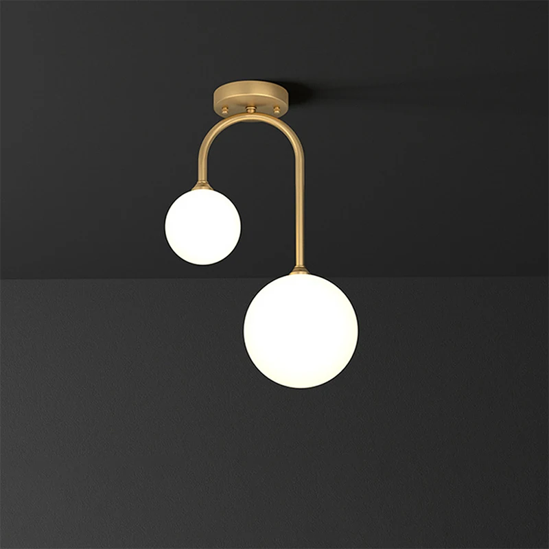 

Modern LED Milk White Ball Ceiling Lamp For Bedroom Living Room Aisle Corridor Balcony Entryway Cloakroom Indoor Home Decoration