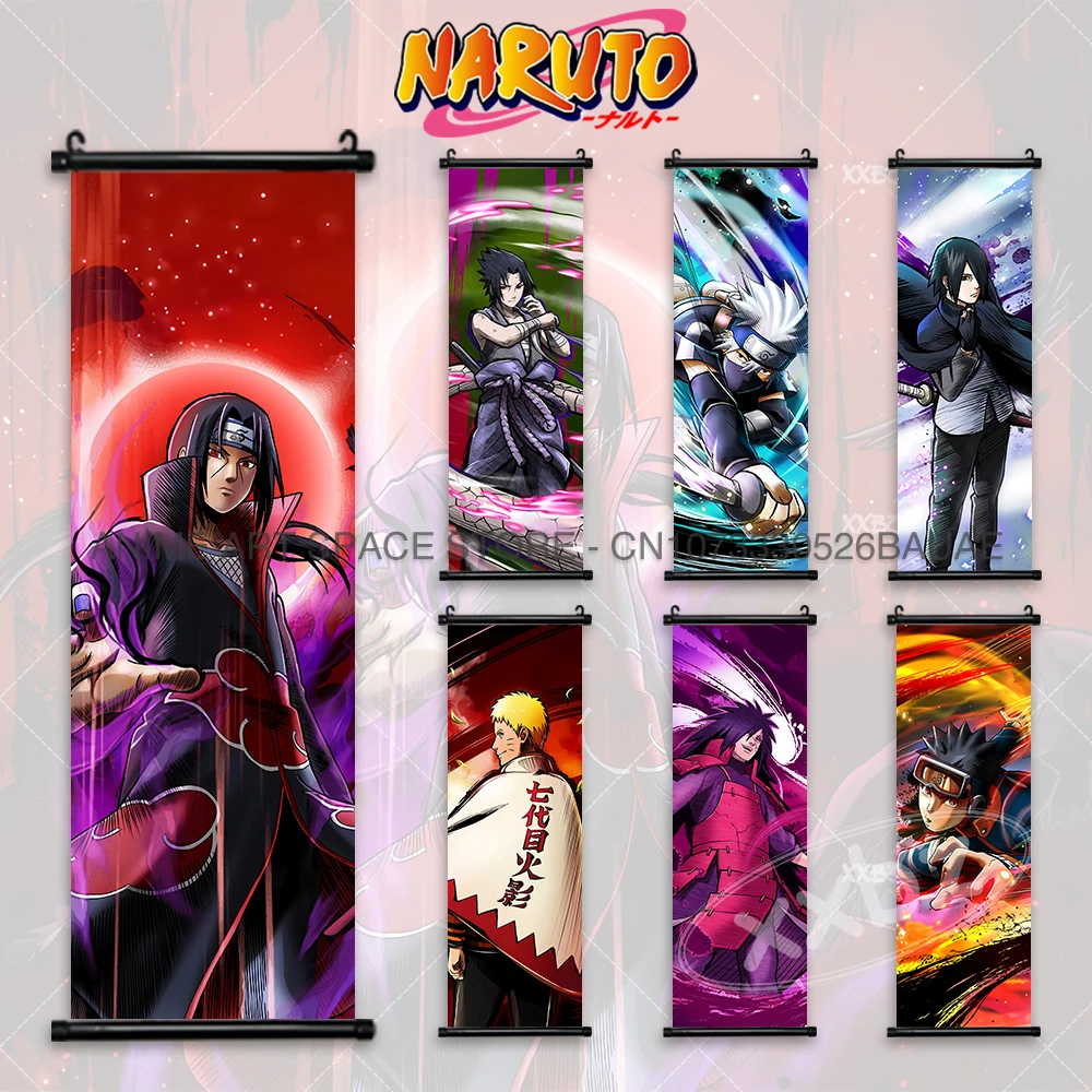 Naruto hängende Malerei Haruno Sakura Wandkunst Uchiha Madara Home Decor Tsunade Jiraiya Scroll Bild Orochimaru Anime Poster – Detail 2